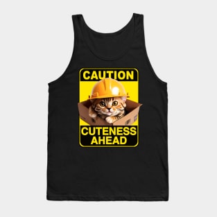 American Shorthair Cat Wearing Hardhat Tank Top